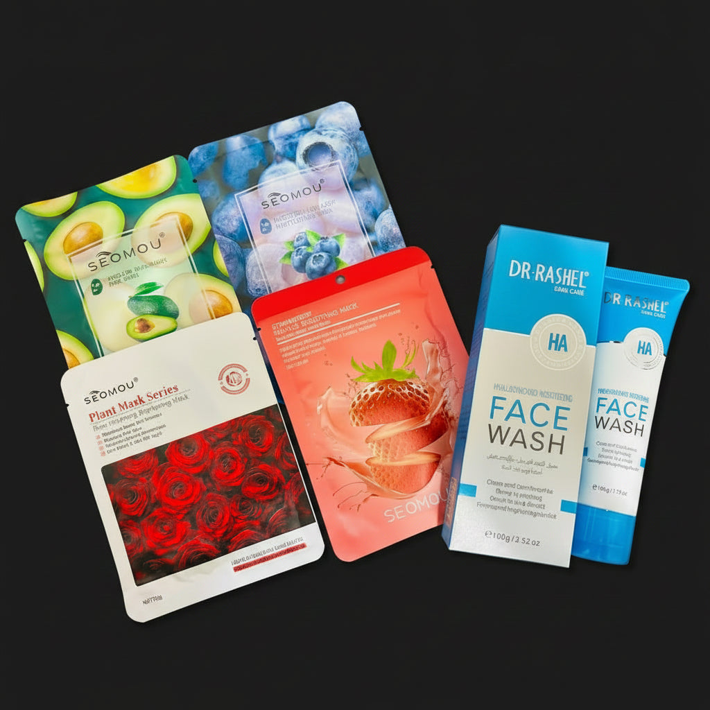 Complete Skincare Combo – Face Wash &amp; Sheet Mask Collection