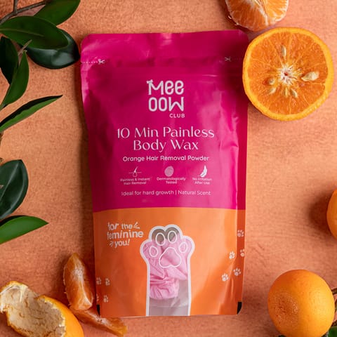 Mee Ooh Club 10-Min Painless Body Wax – Orange Hair Removal Powder